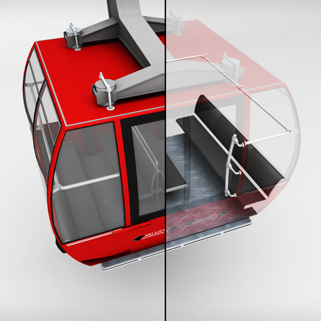 Ski lift gondola cable car by kr3atura 3DOcean